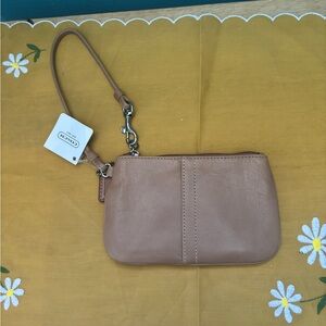 Coach Small Leather Wristlet NWT